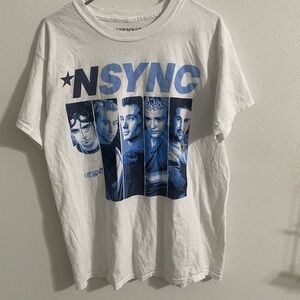 *NSYNC Unisex Oversized White Graphic T-Shirt
